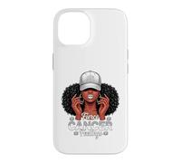Custodia per iPhone 14 Zodiac Cancer Inspired Afro Women White Grey Cap Black Girl