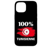 Custodia per iPhone 15 100% Tunisienne et fière de l'être drapeau de la tunisie