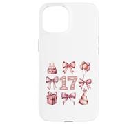Custodia per iPhone 15 17° Compleanno Ragazza Coquette Fiocchi Rosa Diciassette Anni