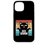 Custodia per iPhone 15 67 Maglietta meme Cat 6 7 Gesto della mano Adolescenti Slang Six Seven
