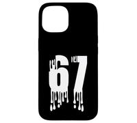 Custodia per iPhone 15 67 Numero gocciolante Stile Bold Minimal Graphic Design