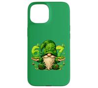 Custodia per iPhone 15 67 Six Seven Meme St Patricks Day Gnomo divertente trifoglio irlandese