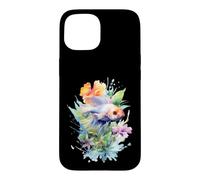 Custodia per iPhone 15 Acquerello Betta Pesce Floreale Acquatico Design