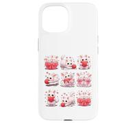 Custodia per iPhone 15 Adorable Bunny with Hearts and Yarn