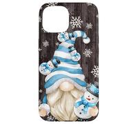 Custodia per iPhone 15 Aesthetic Snowflake Pattern With Snowman And Winter Gnome