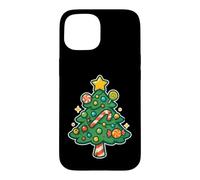 Custodia per iPhone 15 Albero di Natale Candy con stella