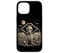 Custodia per iPhone 15 Alien Heart Hand Sign Cute UFO Extraterrestre Love