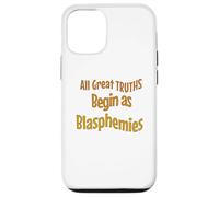 Custodia per iPhone 15 All the Great Truths Begin Like Blasfemy Testo ondulato