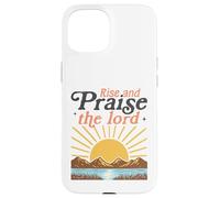 Custodia per iPhone 15 Alzati e loda il Signore - Retro Christian Sunburst