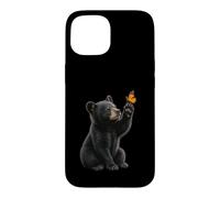 Custodia per iPhone 15 American Black Bear Cucciolo Farfalla Wildlife Nature