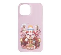 Custodia per iPhone 15 American Bulldog Samurai Giappone Kawaii Grafica Ramen Pasta
