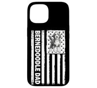 Custodia per iPhone 15 American USA Flag 4th July Mens Dads Bernedoodle Dog Lover