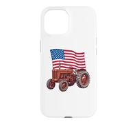 Custodia per iPhone 15 American USA Flag Tractor Farmer