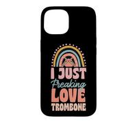 Custodia per iPhone 15 Amo da matti trombone bohémien Rainbow Trendy Boho