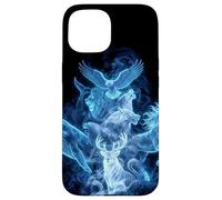 Custodia per iPhone 15 Animali selvatici Balena Aquila Cavallo Blu Lupo Mondo