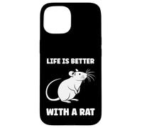 Custodia per iPhone 15 Animals Cute Mouse rodent Rat life is better with a Rat