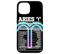 Custodia per iPhone 15 Ariete Valori nutrizionali Segno zodiacale Astrologia Blu Viola
