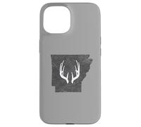 Custodia per iPhone 15 Arkansas AR Deer Hunting Shed Antlers Design