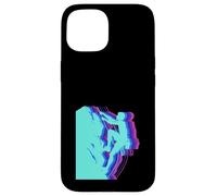 Custodia per iPhone 15 Arrampicata moderna di Glitch Art Rock Climber Silhouette