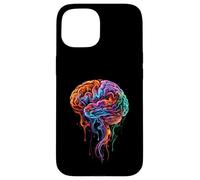 Custodia per iPhone 15 Arte fluida astratta di anatomia del cervello colorato