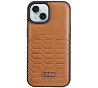 Custodia per iPhone 15 Audi in pelle sintetica MagSafe marrone