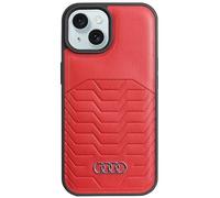 Custodia per iPhone 15 Audi MagSafe in pelle sintetica rossa