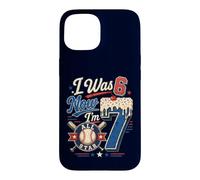 Custodia per iPhone 15 Avevo 6 anni Ora ho 7 anni 7th Birthday Boys Ice Cream Drip Baseball