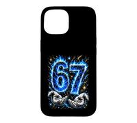 Custodia per iPhone 15 Avevo 6 anni ora sono 7 Six Seven Blue Flames 7° compleanno