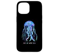Custodia per iPhone 15 Awesome Cute UnderWater Fish Sea Just Go With Flow JellyFish