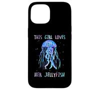 Custodia per iPhone 15 Awesome Cute UnderWater This Girl loves her JellyFish