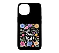 Custodia per iPhone 15 Awesome Since 1941 - Compleanno Floreale Acquerello
