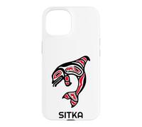Custodia per iPhone 15 Balena orca nativa americana dell'Alaska