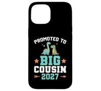 Custodia per iPhone 15 Bambini promossi a Big Cousin 2027 Dinosaur New Baby Shower