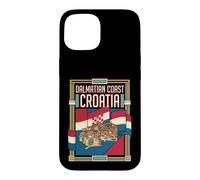 Custodia per iPhone 15 Bandiera della Croazia della costa della Dalmazia Vintage Travel Graphic