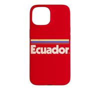 Custodia per iPhone 15 Bandiera Ecuador retrò rosso