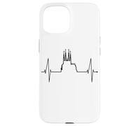 Custodia per iPhone 15 Barcellona Skyline Heartbeat Spagna Sagrada Familia