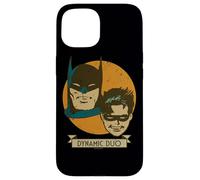 Custodia per iPhone 15 Batman and Robin Dynamic Duo