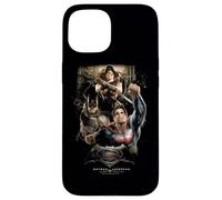 Custodia per iPhone 15 Batman v Superman Three in Action