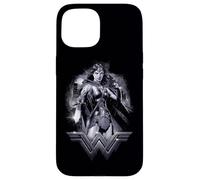 Custodia per iPhone 15 Batman v Superman Wonder Woman Rainy Night