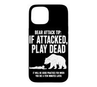 Custodia per iPhone 15 Bear Attack Tip Se Attaccato Gioca Morto Divertente Escursionismo Umorismo