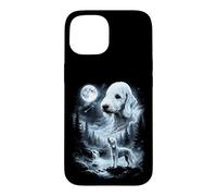 Custodia per iPhone 15 Bedlington Terrier Howling to the Moon Retro Anni '90