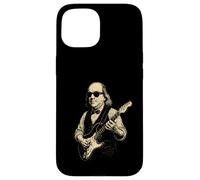 Custodia per iPhone 15 Ben Franklin Suonare la Chitarra Divertente 4 luglio Retro Vintage