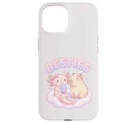 Custodia per iPhone 15 Besties Axolotl Capybara Bubble Tea Carino Kawaii Anime Animale
