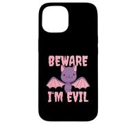 Custodia per iPhone 15 Beware I'm Evil Pipistrello Carino