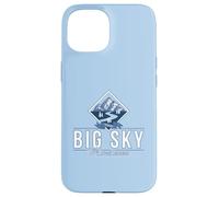 Custodia per iPhone 15 Big Sky Montana Retro Mountain River Vintage Sci Escursionismo