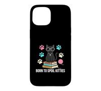 Custodia per iPhone 15 Black Cat Lover Born To Spoil Kitties