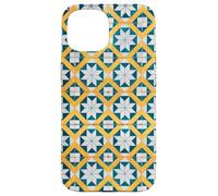 Custodia per iPhone 15 Blu Bianco Giallo Portogallo Lisbona Tile Pattern