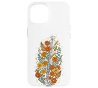 Custodia per iPhone 15 Boho Floral Flute Instrument Musician