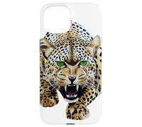 Custodia per iPhone 15 Bold Leopard Wildlife Jungle Vibes, arte vintage con stampa leopardata