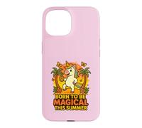 Custodia per iPhone 15 Born to Be Magical Summer Vibes Ananas Unicorno